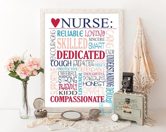 Nurse Gift Nurse Print Nurse Word Art Nurse Retirement