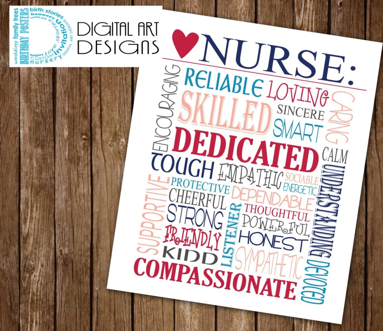 Nurse Word Art Nurse Gift Retirement by DigitalArtDesignsByB
