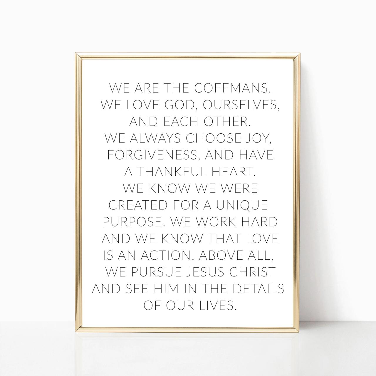 Family mission statement printable family mission print Etsy