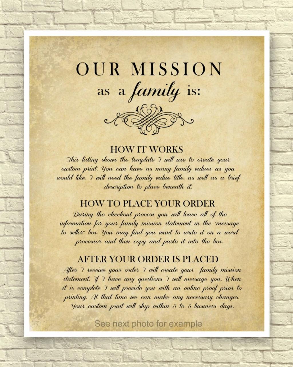 Family Mission Statement Custom Mission Statement Family