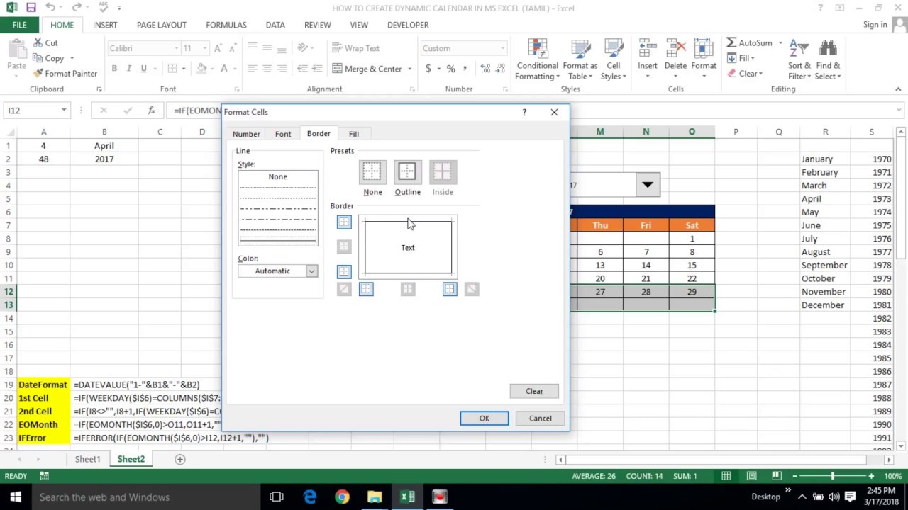 How To Create A Recurring Calendar In Excel