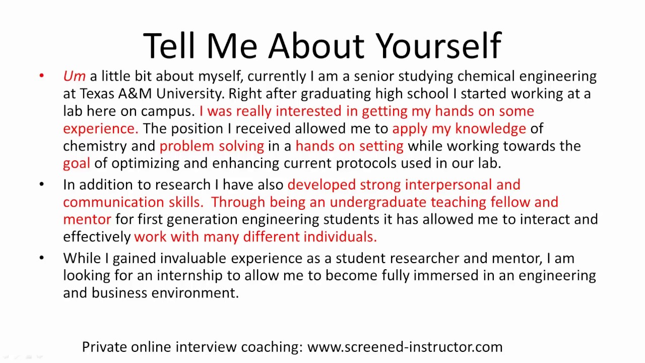 How To Introduce Yourself In An Interview Template
