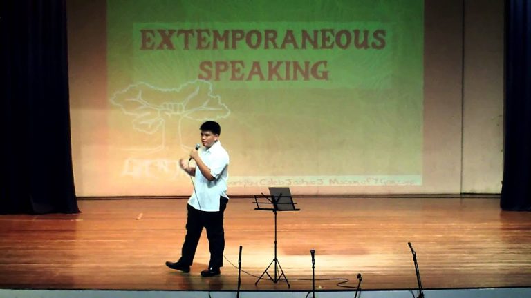 Example Of Extemporaneous Speaking