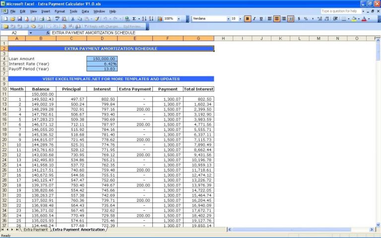 Excel Formula For Amortization Schedule With Extra Payments