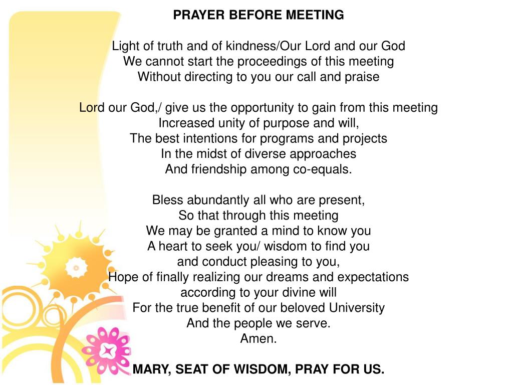 Opening Prayer In Meetings