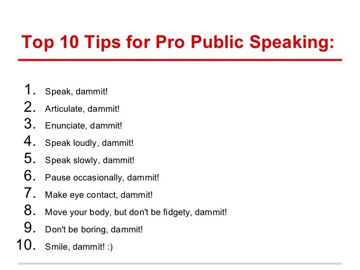 Example Of Public Speaking