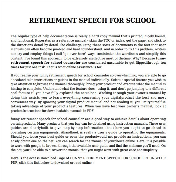 FREE 8+ Sample Retirement SpeechTemplates in PDF