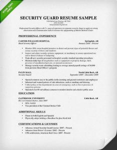 Security Guard Resume