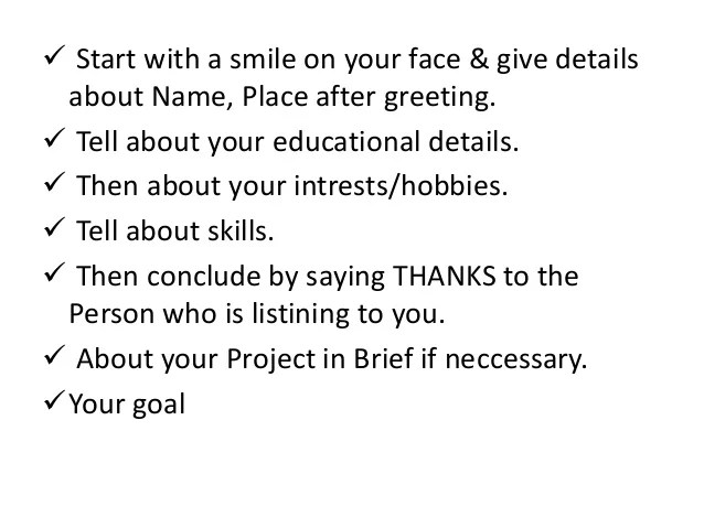 Self Introduction For Job Interview How To Introduce