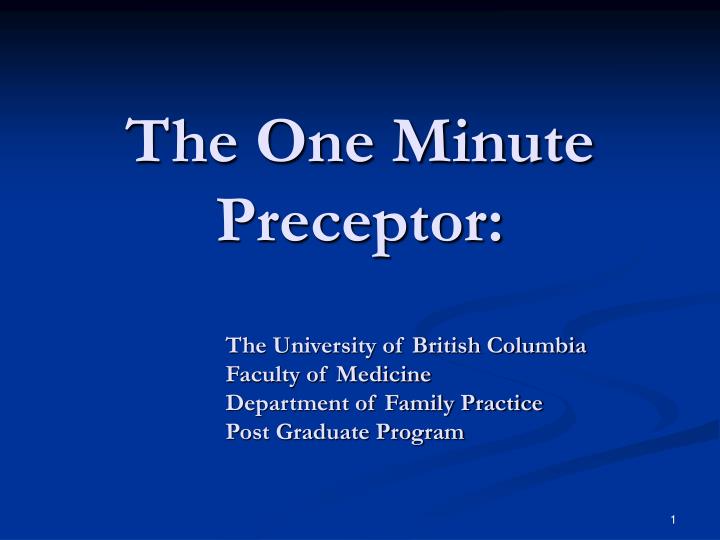One Minute Presentation Topics