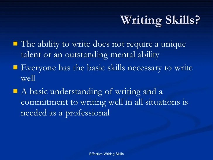Writing Skills (Written Communication)