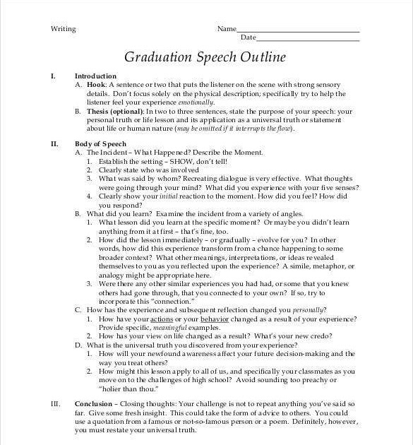 Sample Graduation Speech Doc New Sample c