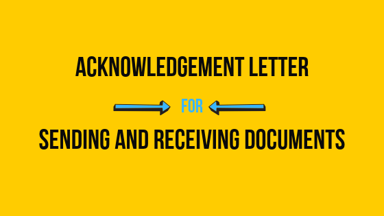 Document Submission Acknowledgement Letter Sample