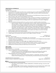 Competitive resume for federal government? Accounting