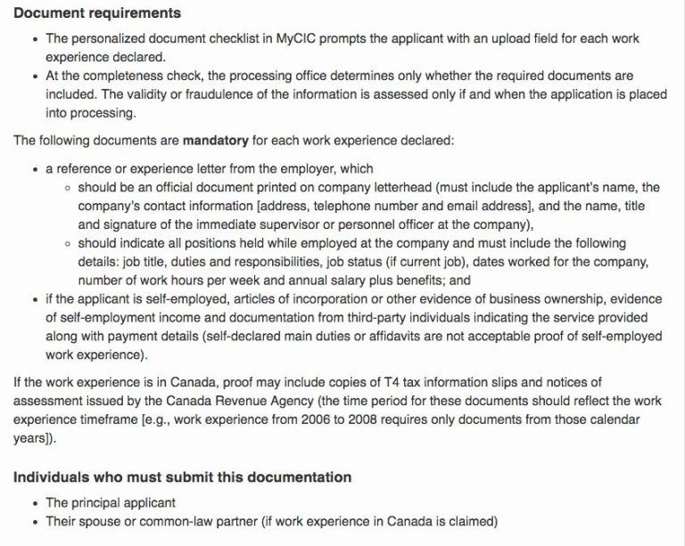 Employment Letter Sample Canada Immigration
