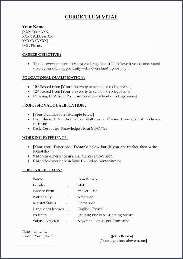 How To Write A Cv For Employment