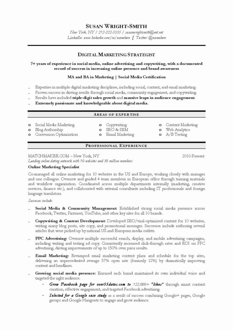 Resume Email Content Sample