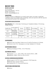 How to make a 1 Year Experience Resume Format? Download this 1 Year