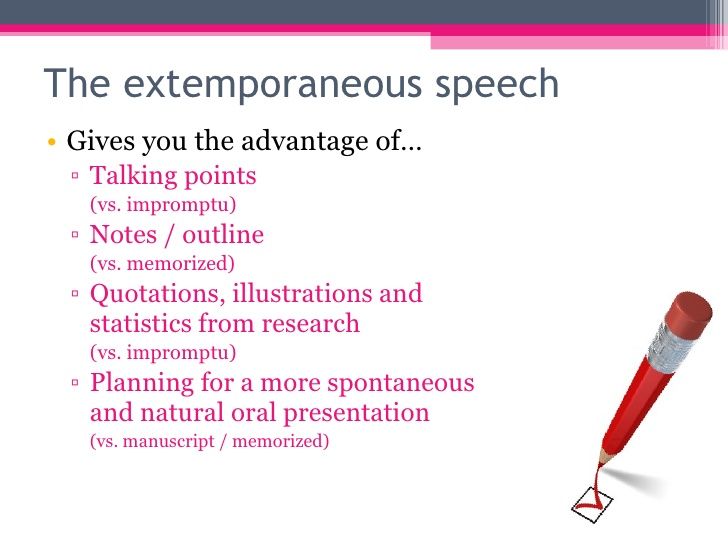 Extemporaneous Speech Examples Situation