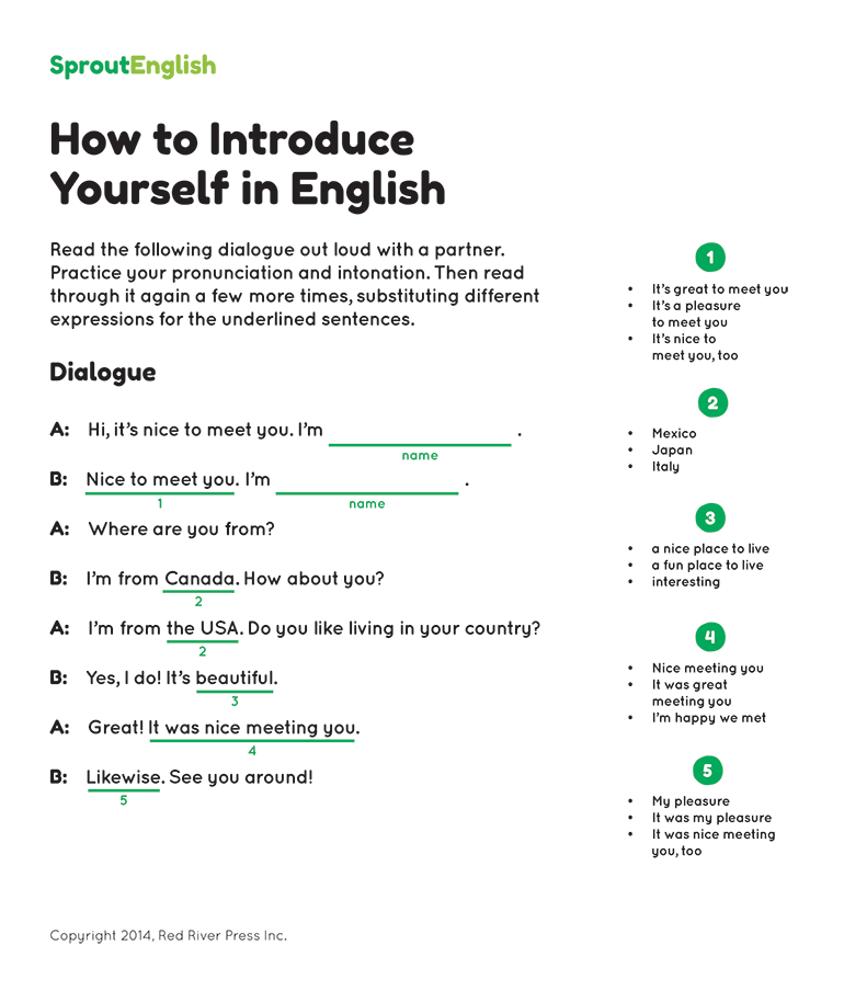 How to Introduce Yourself in English Sprout English