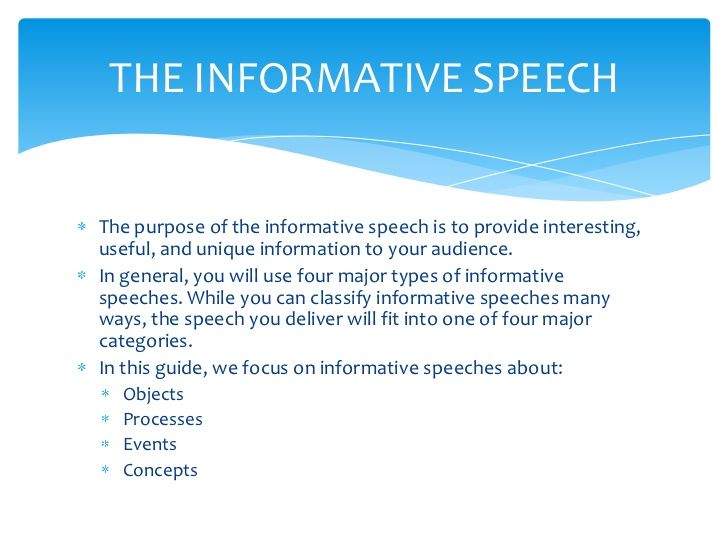 Informative Speech About Events Examples