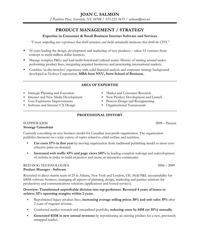 Software Product Manager Resume Examples
