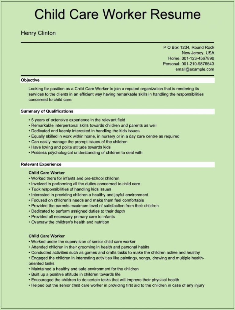Child Care Director Resume Examples