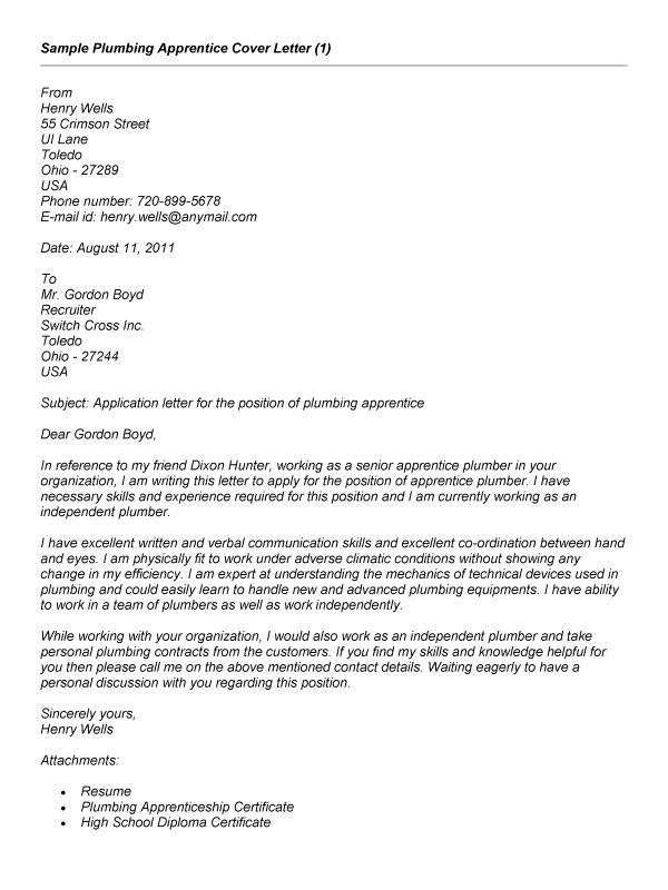 cover letter for an engineering apprenticeship