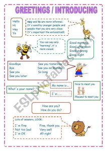 It´s an activity to practice how to introduce yourself. Children can