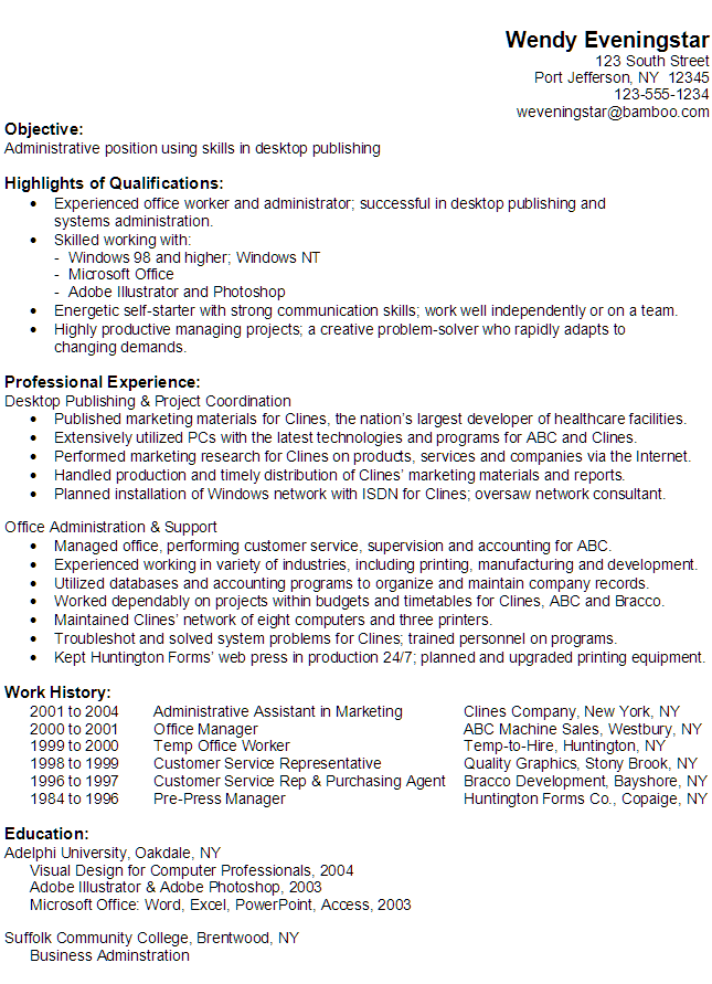 Office Administration Cv Examples