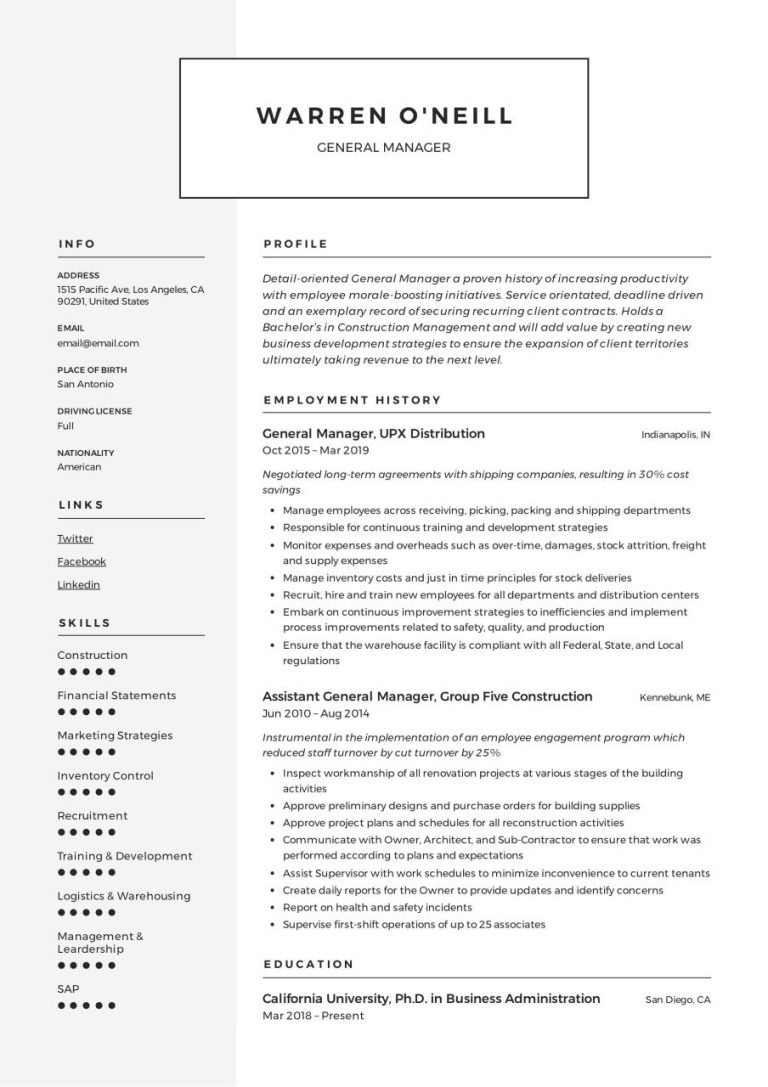 It Manager Resume Examples 2018