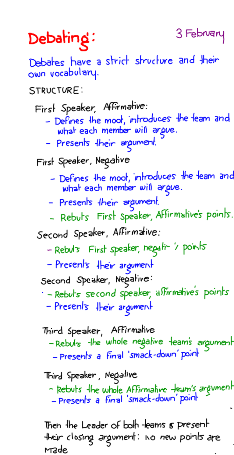 Example Of Debate Speech Text