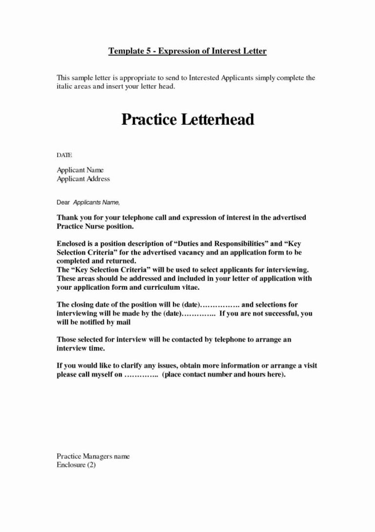 How To Write A Letter Of Interest For A Job Template