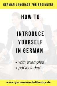 How to introduce yourself in German PDF German Word Of The Day How