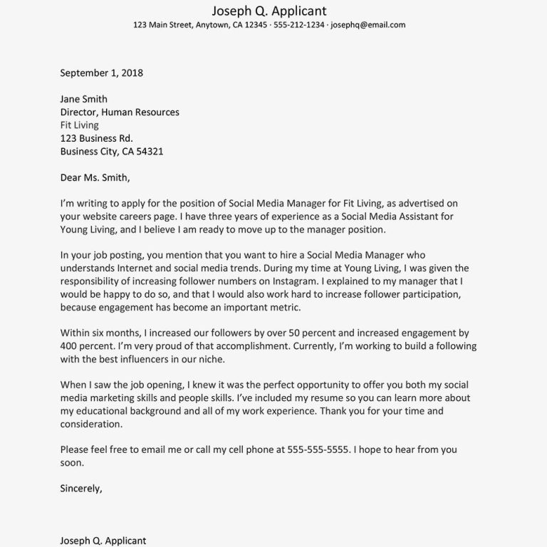 Cover Letter Template For Resume Word