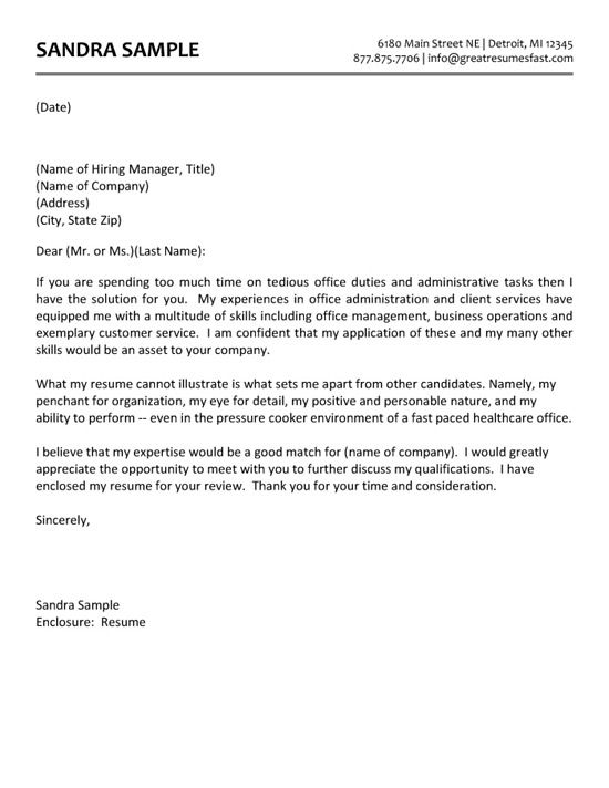 Sample Application Letter For Administrative Staff