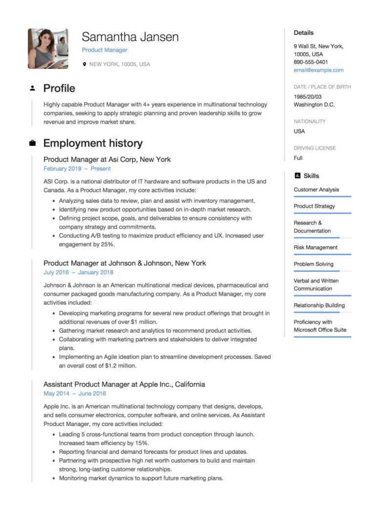 Functional Resume Examples 2018