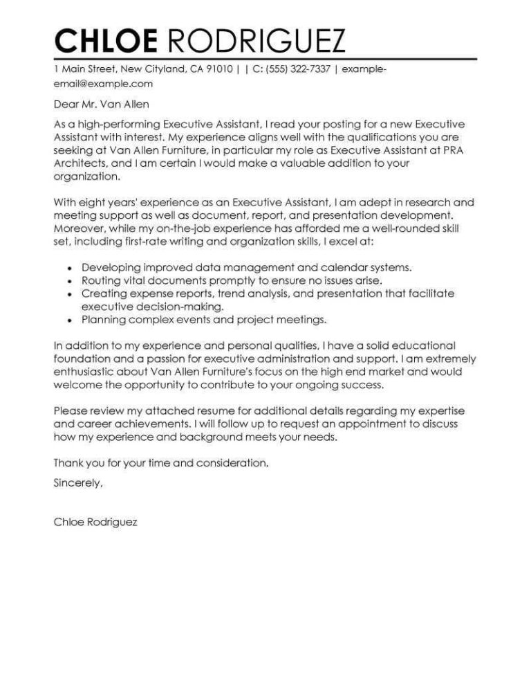 cover letter for personal assistant position with no experience