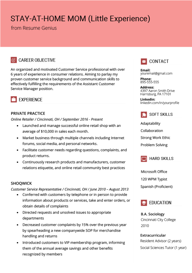 Sample Resume For First Job Template