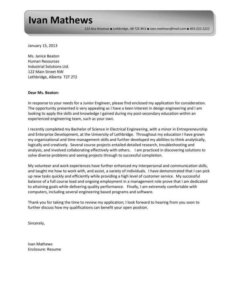 Entry Level Sales Cover Letter Examples