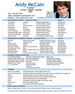 Professional Actor Resume Free Resume Templates Acting resume