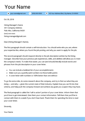 Free Cover Letter Samples Word
