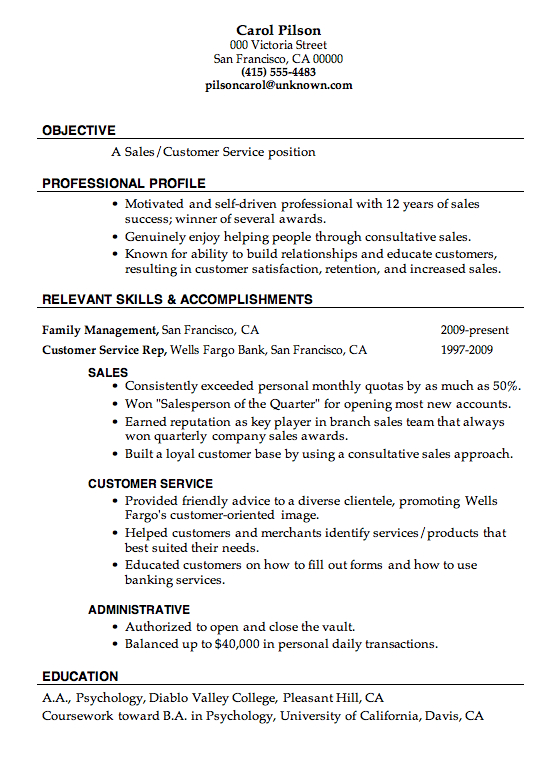 Example Of Personal Profile Statement In Cv