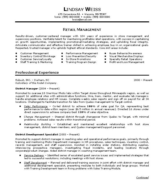 Example Of Summary Statement In Resume