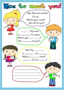 Introducing yourself interactive and downloadable worksheet. You can do