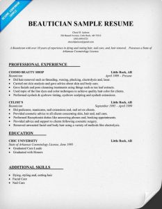 Beautician Resume Example Job Interview