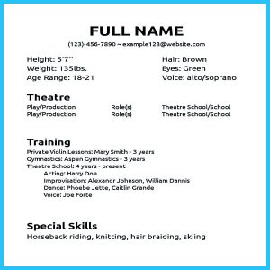 Impressive Actor Resume Sample to Make Acting resume, Acting resume