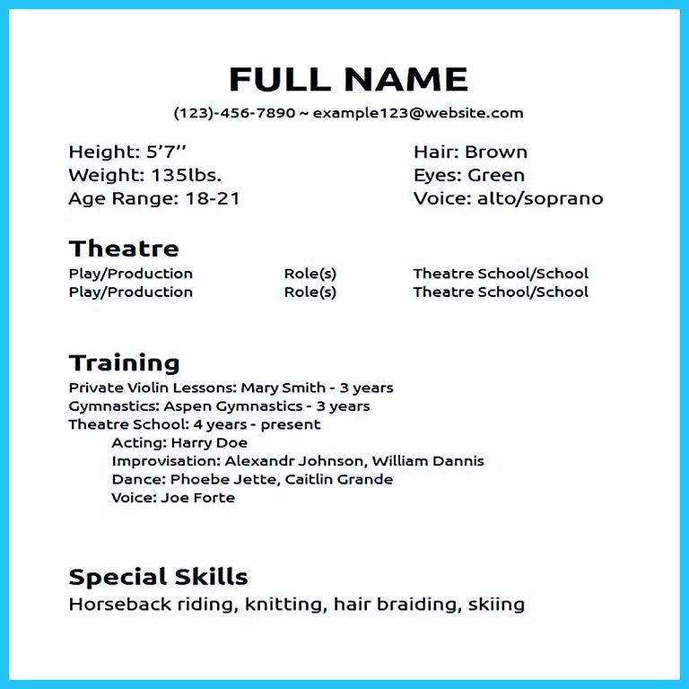 How Do You Write An Acting Resume
