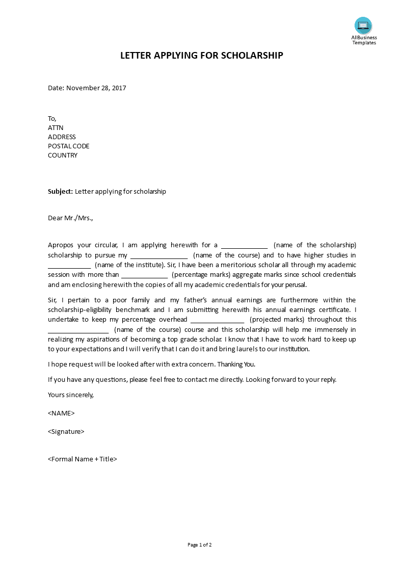 Eira Template Cover Letter Cover Letter For A Scholarship
