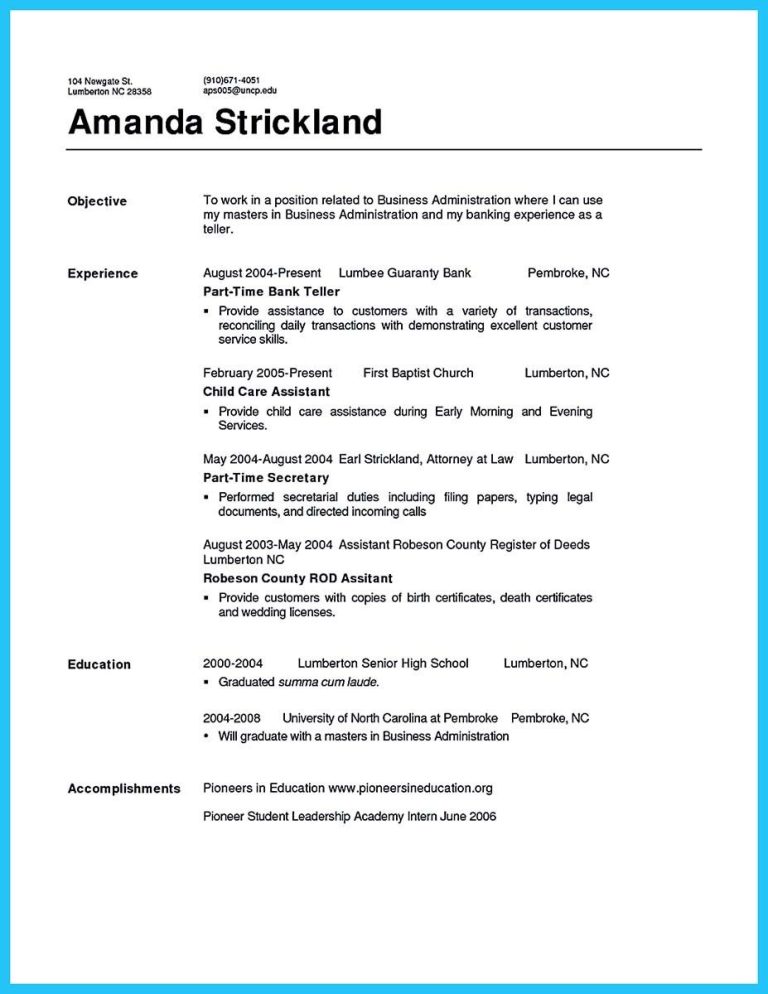 Banking Resume Objective Examples